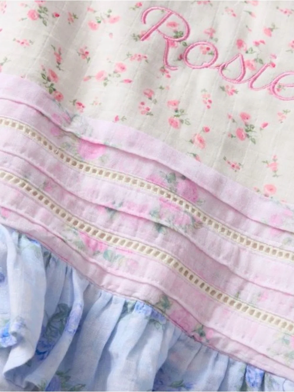 LoveShackFancy Prarie Ruffle Organic Cotton Muslin Oversized Blanket